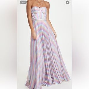 Marchesa Notte Sleeveless Halter Bustier Gown. Size 6.